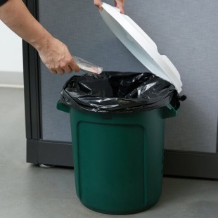 Rubbermaid® BRUTE 10 Gallon Green Round Recycling Can with White Lid Rubbermaid® BRUTE 10 Gallon Green Round Recycling Can with White Lid