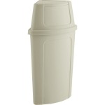 Lavex 21 Gallon Beige Corner Round Trash Can with Beige Push Door Lid Lavex 21 Gallon Beige Corner Round Trash Can with Beige Push Door Lid