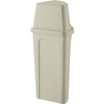 Lavex 21 Gallon Beige Corner Round Trash Can with Beige Push Door Lid Lavex 21 Gallon Beige Corner Round Trash Can with Beige Push Door Lid