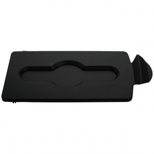 Rubbermaid® 2007892 Slim Jim Recycling Black Rectangular Hinged Flat Lid Insert