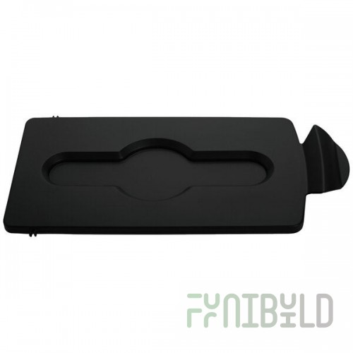 Rubbermaid® 2007892 Slim Jim Recycling Black Rectangular Hinged Flat Lid Insert