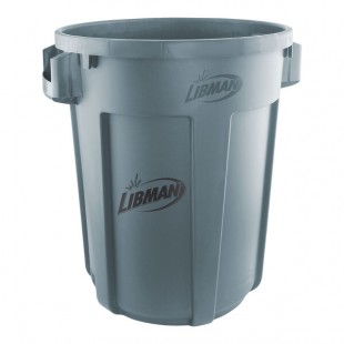 Libman 1572 32 Gallon Gray Round Trash Can Libman 1572 32 Gallon Gray Round Trash Can