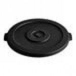 Advantage Supplies 32 Gallon Black Round Commercial Trash Can Lid