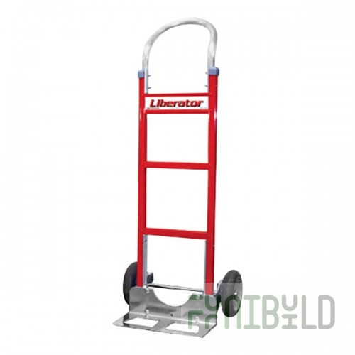 B&P Manufacturing Liberator 600 lb. Red Aluminum / Steel Straight Back Hand Truck with Loop Handle and 10