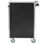 Lakeside 815B 4 Shelf Medium Duty Stainless Steel Utility Cart with Enclosed Base and Black Laminate Finish - 16 7/8 Lakeside 815B 4 Shelf Medium Duty Stainless Steel Utility Cart with Enclosed Base and Black Laminate Finish - 16 7/8