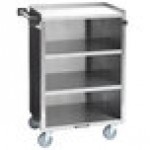 Lakeside 815B 4 Shelf Medium Duty Stainless Steel Utility Cart with Enclosed Base and Black Laminate Finish - 16 7/8 Lakeside 815B 4 Shelf Medium Duty Stainless Steel Utility Cart with Enclosed Base and Black Laminate Finish - 16 7/8