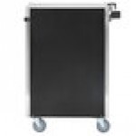Lakeside 815B 4 Shelf Medium Duty Stainless Steel Utility Cart with Enclosed Base and Black Laminate Finish - 16 7/8 Lakeside 815B 4 Shelf Medium Duty Stainless Steel Utility Cart with Enclosed Base and Black Laminate Finish - 16 7/8