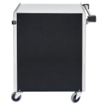 Lakeside 615B Black Laminate 4 Shelf Stainless Steel Utility Cart - 27 3/4 Lakeside 615B Black Laminate 4 Shelf Stainless Steel Utility Cart - 27 3/4