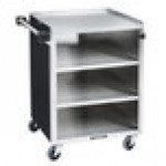 Lakeside 615B Black Laminate 4 Shelf Stainless Steel Utility Cart - 27 3/4 Lakeside 615B Black Laminate 4 Shelf Stainless Steel Utility Cart - 27 3/4