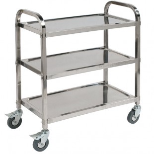 Carlisle UC4031529 Knocked Down 3 Shelf Stainless Steel Utility Cart - 29 1/2 Carlisle UC4031529 Knocked Down 3 Shelf Stainless Steel Utility Cart - 29 1/2