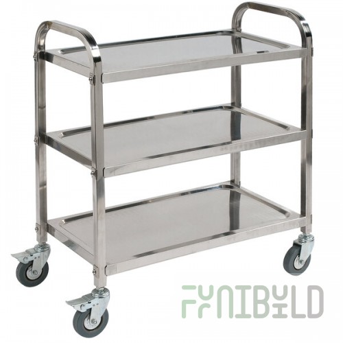 Carlisle UC4031529 Knocked Down 3 Shelf Stainless Steel Utility Cart - 29 1/2