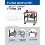 Carlisle UC4031529 Knocked Down 3 Shelf Stainless Steel Utility Cart - 29 1/2 Carlisle UC4031529 Knocked Down 3 Shelf Stainless Steel Utility Cart - 29 1/2