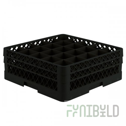 Vollrath TR6BB Traex® Full-Size Black 25-Compartment 6 3/8