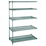 Metro 5A467K3 Stationary Super Erecta Adjustable 2 Series Metroseal Green Wire Shelving Unit - 21