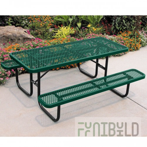Ultra Site 6' Green Extra Heavy-Duty Double-Sided ADA Rectangular Diamond Table 72