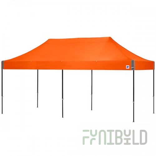 E-Z Up EC3STL20KFBKTSO Eclipse Instant Shelter 10' x 20' Steel Orange Canopy with Black Frame