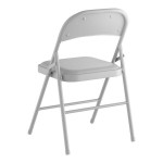 Lancaster Table & Seating Gray Vinyl Folding Chair with Padded Seat Lancaster Table & Seating Gray Vinyl Folding Chair with Padded Seat