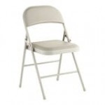 Lancaster Table & Seating Gray Vinyl Folding Chair with Padded Seat Lancaster Table & Seating Gray Vinyl Folding Chair with Padded Seat