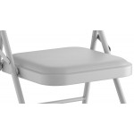 Lancaster Table & Seating Gray Vinyl Folding Chair with Padded Seat Lancaster Table & Seating Gray Vinyl Folding Chair with Padded Seat