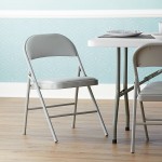 Lancaster Table & Seating Gray Vinyl Folding Chair with Padded Seat Lancaster Table & Seating Gray Vinyl Folding Chair with Padded Seat