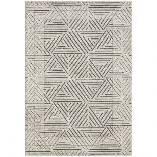 Abani Cabo Collection 4' x 6' Cream / Gray Contemporary Geometric Triangle Area Rug