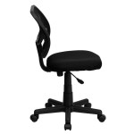 Flash Furniture WA-3074-BK-GG Mid-Back Black Mesh Office / Task Chair with Nylon Frame and Swivel Base