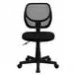 Flash Furniture WA-3074-BK-GG Mid-Back Black Mesh Office / Task Chair with Nylon Frame and Swivel Base