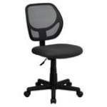 Flash Furniture WA-3074-BK-GG Mid-Back Black Mesh Office / Task Chair with Nylon Frame and Swivel Base