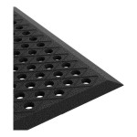 Lavex 3' x 10' Heavy-Duty Black Rubber Anti-Fatigue Diamond Floor Mat with Beveled Edge - 1/2
