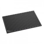 Lavex 3' x 10' Heavy-Duty Black Rubber Anti-Fatigue Diamond Floor Mat with Beveled Edge - 1/2