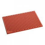 Lavex 3' x 10' Heavy-Duty Black Rubber Anti-Fatigue Diamond Floor Mat with Beveled Edge - 1/2