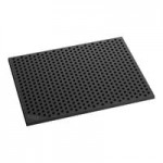 Lavex 3' x 10' Heavy-Duty Black Rubber Anti-Fatigue Diamond Floor Mat with Beveled Edge - 1/2