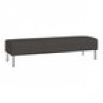 Lesro Luxe Lounge Series Patriot Plus Charcoal Vinyl 3-Seat Bench with Steel Legs