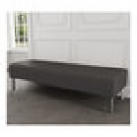 Lesro Luxe Lounge Series Patriot Plus Charcoal Vinyl 3-Seat Bench with Steel Legs