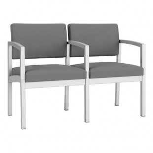 Lesro Lenox Steel Open House Asteroid Fabric Loveseat with Center Arm Lesro Lenox Steel Open House Asteroid Fabric Loveseat with Center Arm