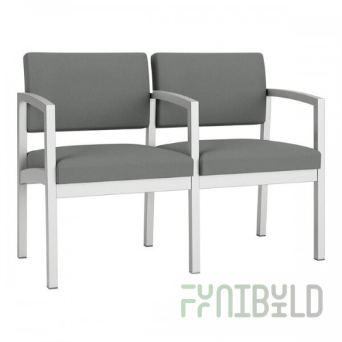 Lesro Lenox Steel Open House Asteroid Fabric Loveseat with Center Arm