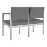 Lesro Lenox Steel Open House Asteroid Fabric Loveseat with Center Arm
