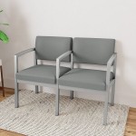 Lesro Lenox Steel Open House Asteroid Fabric Loveseat with Center Arm
