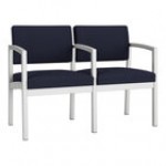 Lesro Lenox Steel Open House Asteroid Fabric Loveseat with Center Arm