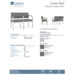 Lesro Lenox Steel Open House Asteroid Fabric Loveseat with Center Arm