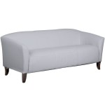 Flash Furniture 111-3-GY-GG Hercules Imperial Gray Leather Sofa with Wooden Feet