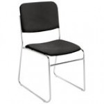 National Public Seating 8652 Classic Gray Stackable Signature Padded Chair with Chrome Frame