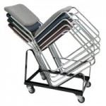National Public Seating 8652 Classic Gray Stackable Signature Padded Chair with Chrome Frame
