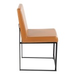 LumiSource Fuji Camel Faux Leather High-Back Side Chair with Black Metal Frame - 2/Case LumiSource Fuji Camel Faux Leather High-Back Side Chair with Black Metal Frame - 2/Case