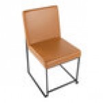 LumiSource Fuji Camel Faux Leather High-Back Side Chair with Black Metal Frame - 2/Case LumiSource Fuji Camel Faux Leather High-Back Side Chair with Black Metal Frame - 2/Case