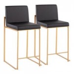 LumiSource Fuji Camel Faux Leather High-Back Side Chair with Black Metal Frame - 2/Case LumiSource Fuji Camel Faux Leather High-Back Side Chair with Black Metal Frame - 2/Case