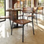 Flash Furniture Cyprus Black Metal Dining Chair with Antique Copper Wooden Back and Seat Flash Furniture Cyprus Black Metal Dining Chair with Antique Copper Wooden Back and Seat