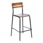 Flash Furniture Cyprus Black Metal Dining Chair with Antique Copper Wooden Back and Seat Flash Furniture Cyprus Black Metal Dining Chair with Antique Copper Wooden Back and Seat