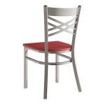 Lancaster Table & Seating Clear Coat Finish Cross Back Chair with Mahogany Wood Seat - Assembled