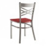 Lancaster Table & Seating Clear Coat Finish Cross Back Chair with Mahogany Wood Seat - Assembled